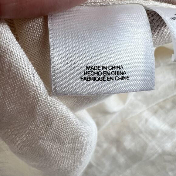 Anne Klein L Large Tunic Top Shirt Linen High Low Blouse Lagenlook Minimalist - Picture 9 of 16